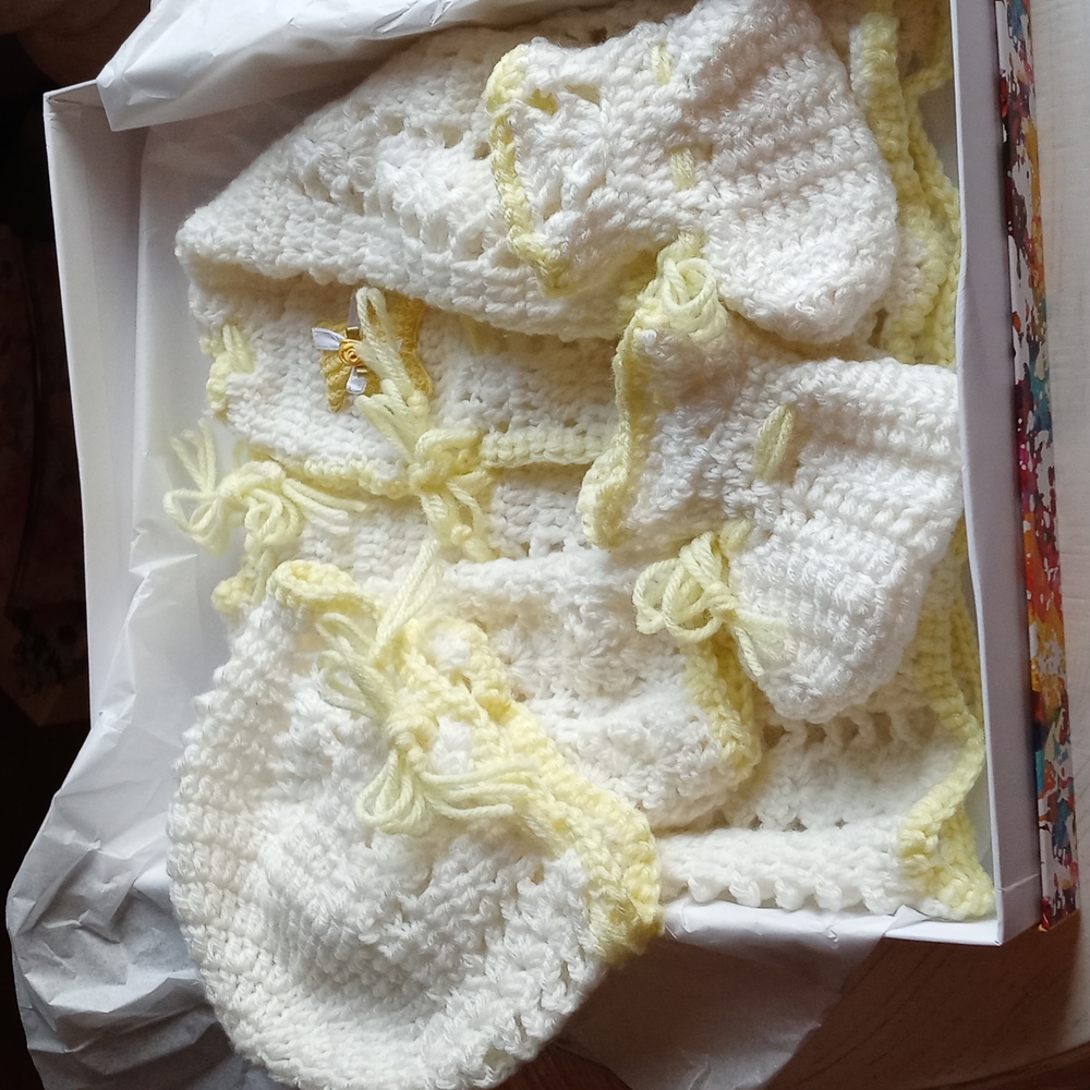 Beautiful Hand Crocheted Baby Set